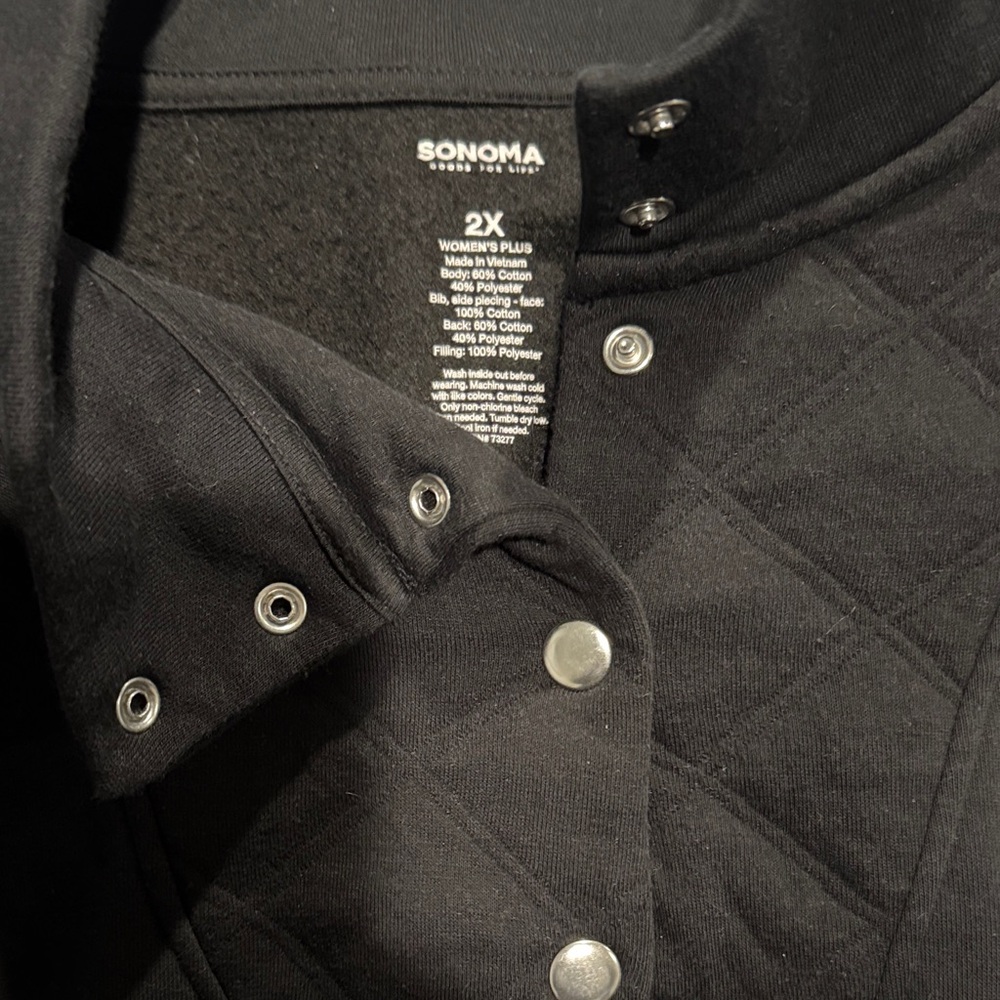 Sonoma Black Snap Button Pullover - image 3